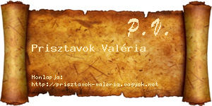 Prisztavok Valéria névjegykártya