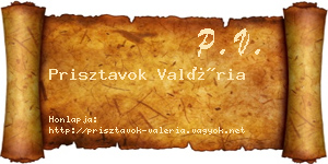 Prisztavok Valéria névjegykártya
