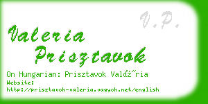 valeria prisztavok business card